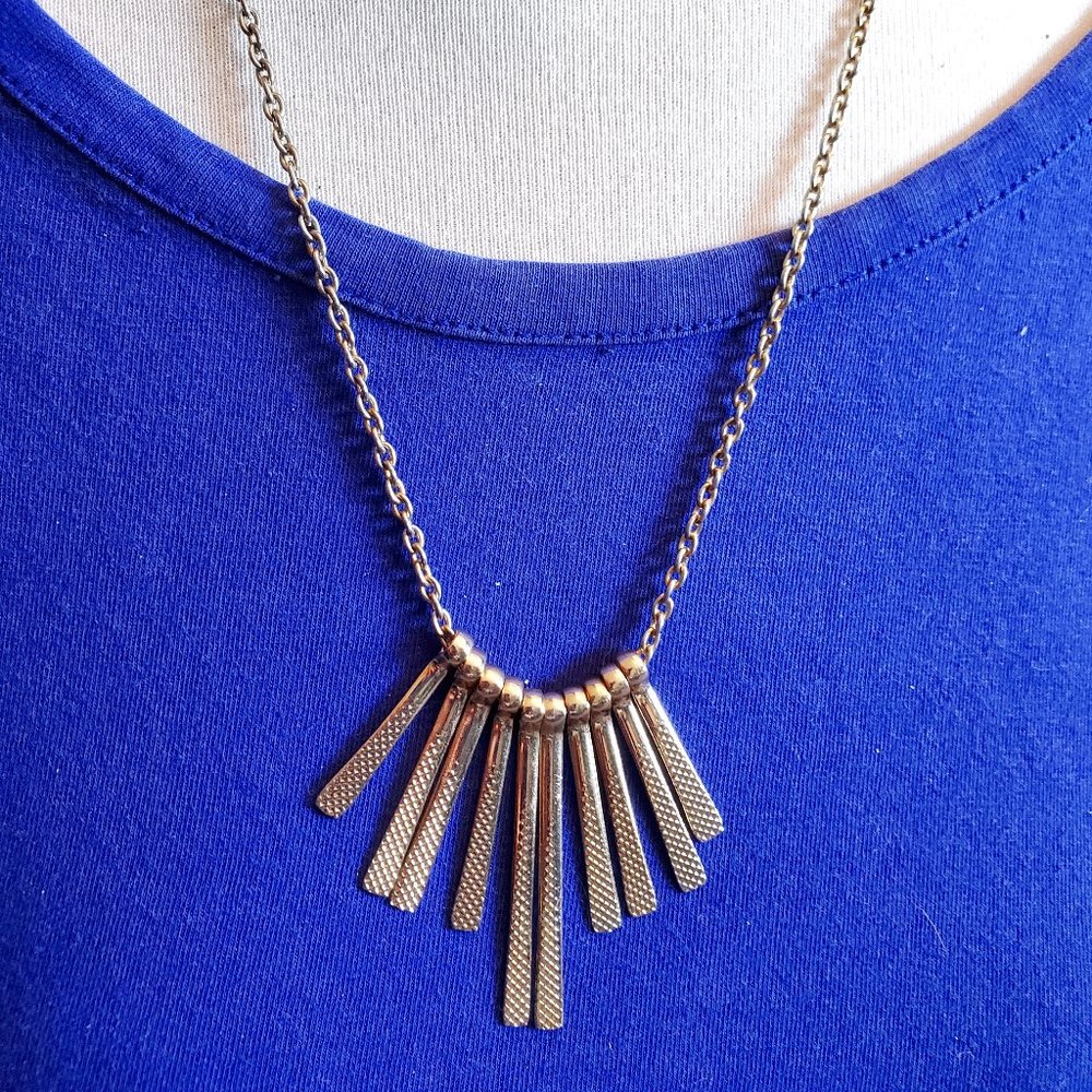 20" Gold Tone Egyptian Style Collar Necklace Bars